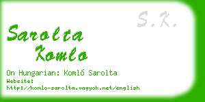 sarolta komlo business card